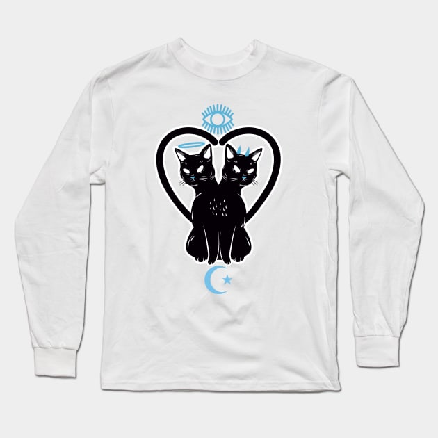 Black Cat Cosmic Balance Long Sleeve T-Shirt by Hypnotic Highs
